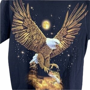 Glorious eagle, stars, fish, ship and moon tee shirt size medium